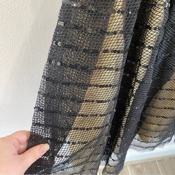 RED Valentino Sequin Mesh Tulle Mini Dress Black Nude IT 44 US 8 Party Glam - Picture 4 of 10